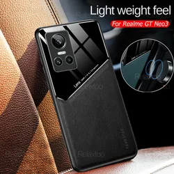 Luxury Leather Car Magnetic Protective Case For Oppo Realme GT Neo3 Shockproof Cover Realmi GTNeo3 RealmyGT GT Neo 3 Shell Funda