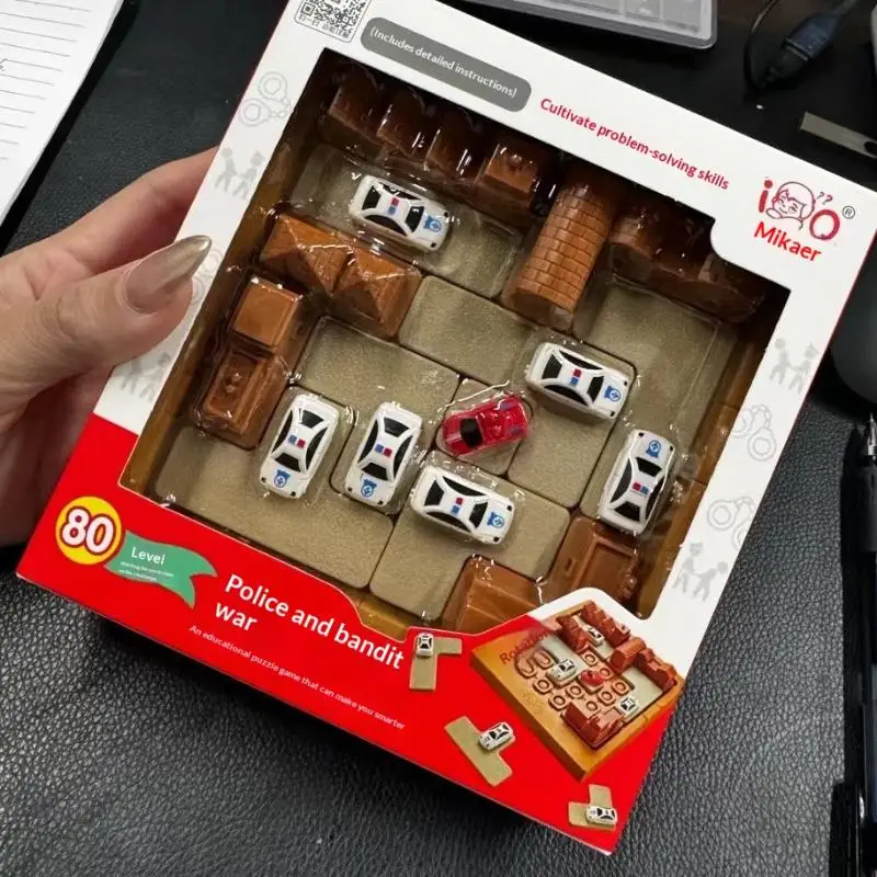 Huarong Road Traffic Puzzle Set for Kids Montessori Busy Board Logic Toys Brain Training Educational Gift