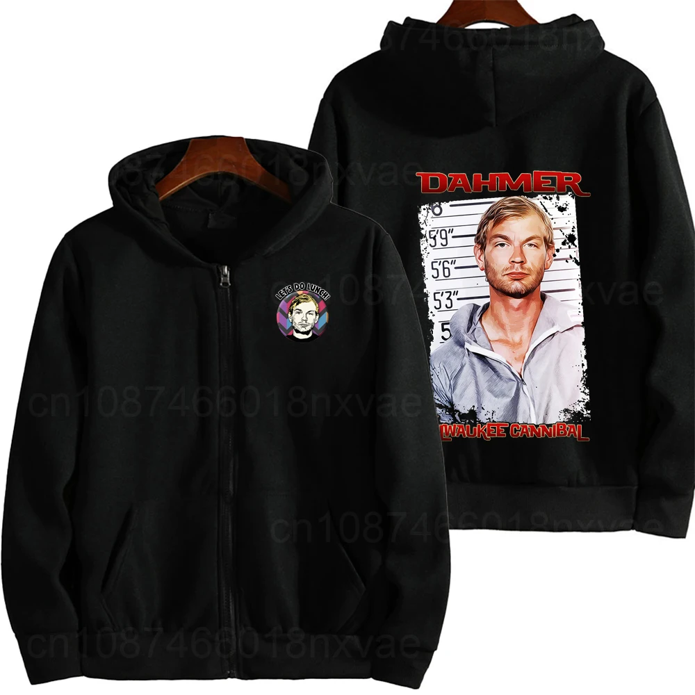 Jeffrey Dahmer hombres Sudadera con capucha primavera otoño mujeres sudadera de gran tamaño con cremallera 2025 nuevo dibujos animados Anime pareja chaquetas abrigo