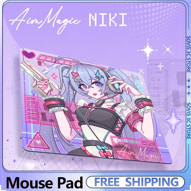 

AimMagic-NIKI Mouse Pad Anime Pixel Desk Mat Fine Control Type FPS Esports Large Gaming Keyboard Mousepads Gamer Accessories