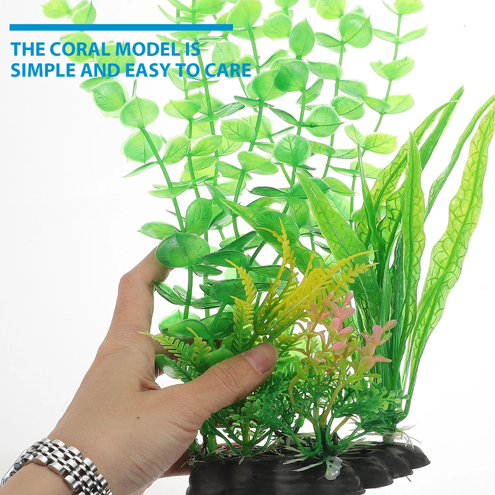 

2 Pcs Aquatic Decoration Aquarium Ornament Accessory Plastic Fish Tank Desktop Compact Décor Plants Delicate Household