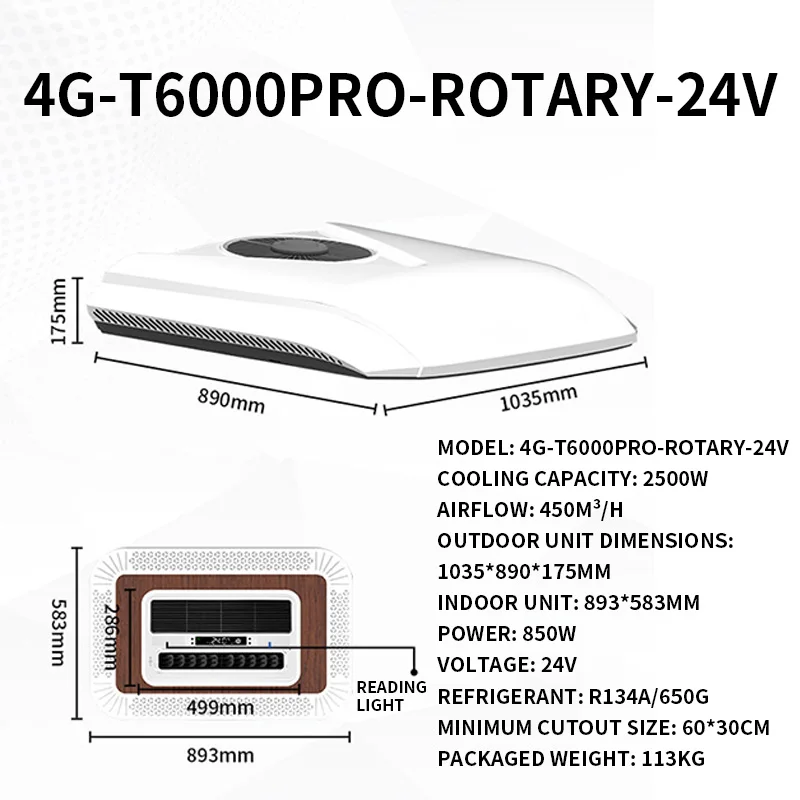 Smart Voice-Controlled Parking Air Conditioner: 24V Heavy-Duty Truck Roof-Mounted All-in-One Refrigeration (Customized)