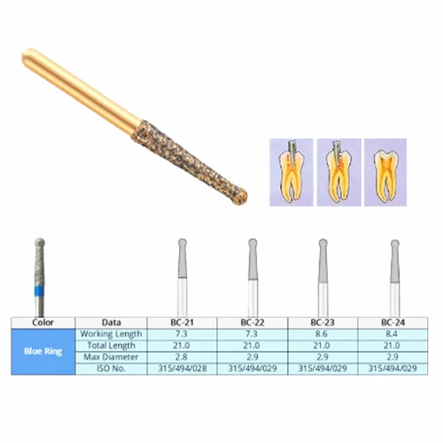 10pcs Dental Diamond Burs Endo Access Bur Open Plup burs BC-23