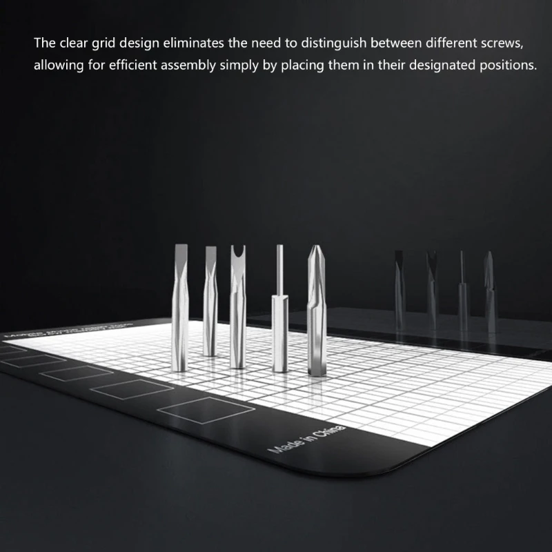 Screw Memory Mat Grids Layout Repair Parts Organizers, 5 Pack Plastic Screw Organizers Mat for Phone Repair