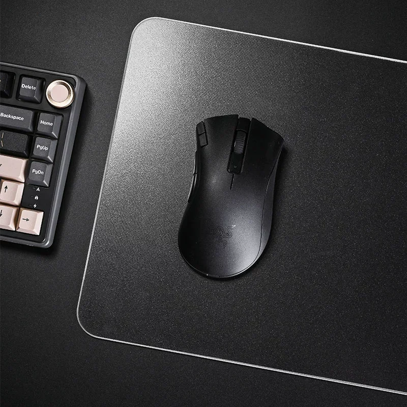 Transparent Smooth Hard Photovoltaic Glass Mouse Pad - XXL Clear Tempered Surface Desktop Mat for FPS Gaming & eSports