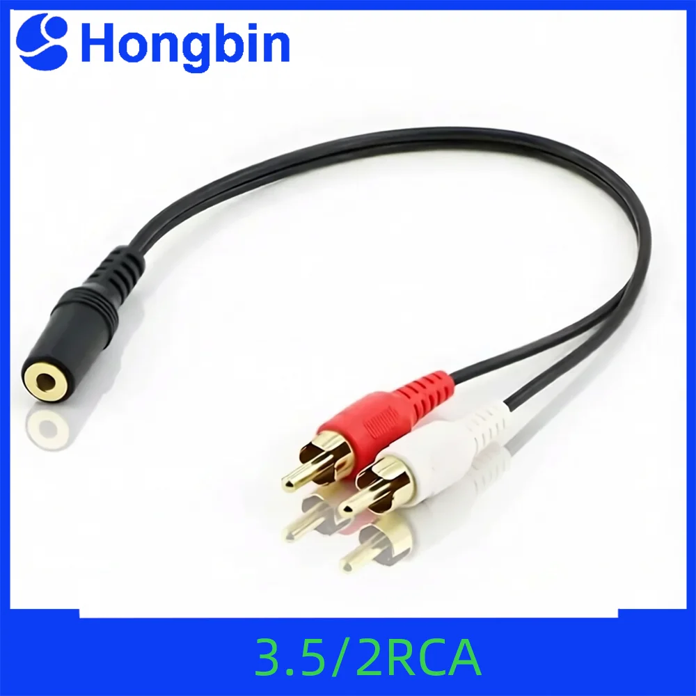 Universal 3.5mm Jack Stereo Audio Cable Female to 2RCA Male Socket AUX Y Adapter for DVD Amplifiers Headphone 3.5mm AUX Cable