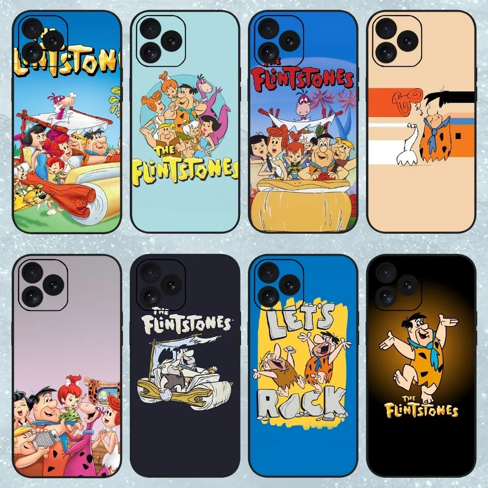 Cartoon The F-Flintstones Phone Case For iPhone 11 12 13 14 15 8 XS Mini X XR PRO MAX Plus Cover