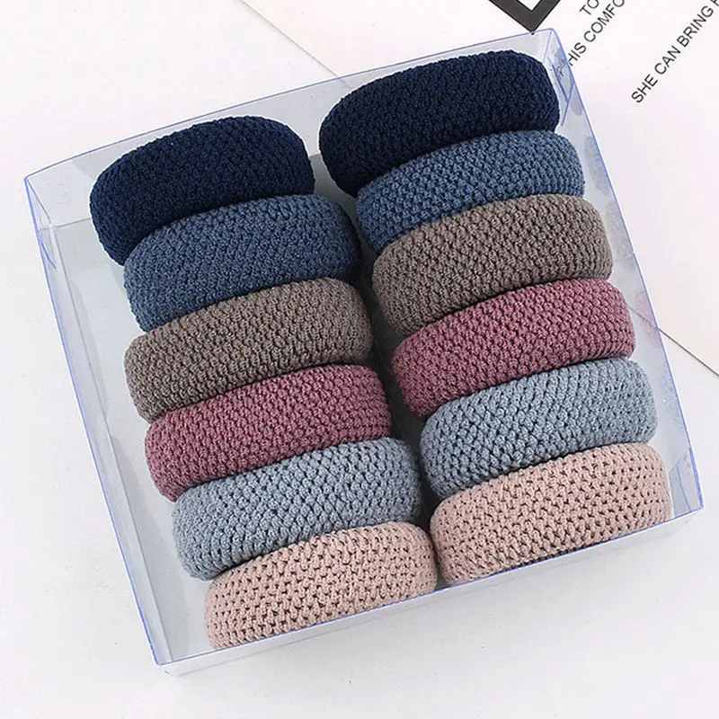 6PCS New Fashion Boutique Simple Thicken Ponytail Holders Rubber Band  Elastic Hair Bands Women Girls Hair Accessories Headwear