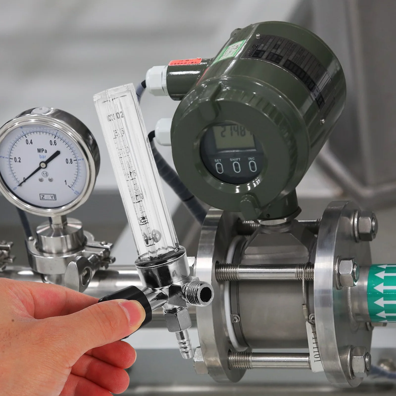 

Gas Gas Flow Meter High Precision Aluminum Alloy Portable For Industrial Diy Flow Indicator