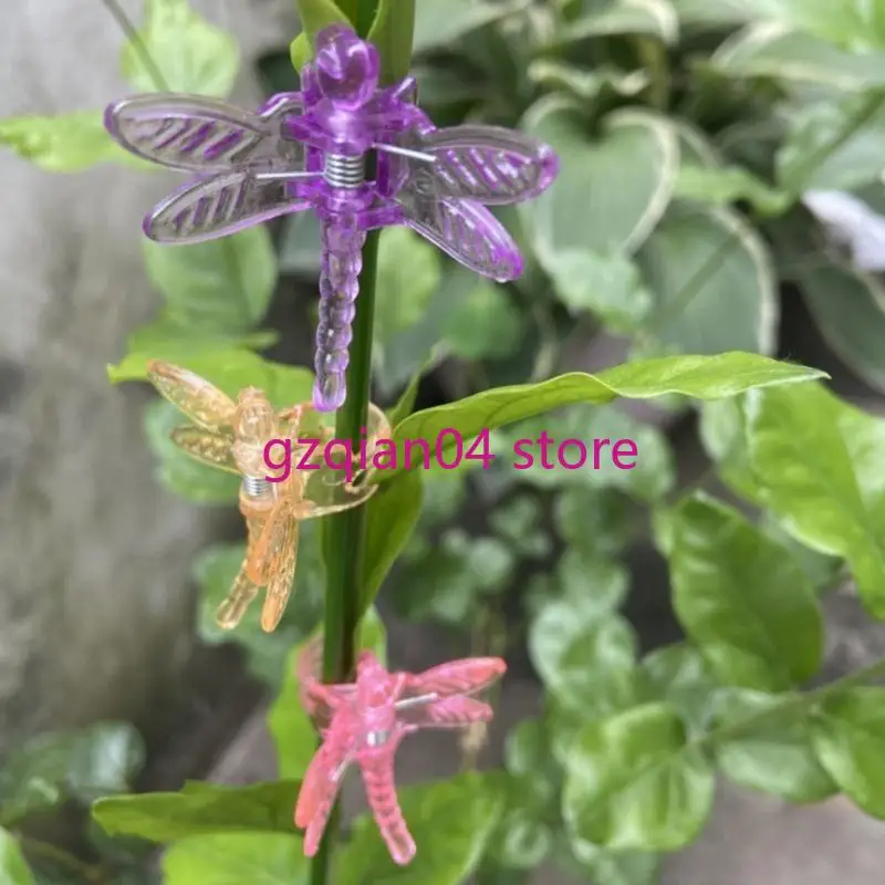 

N7MD 80Pcs/set Colorful Dragonflies Clips Plant Clips Garden Plant Support
