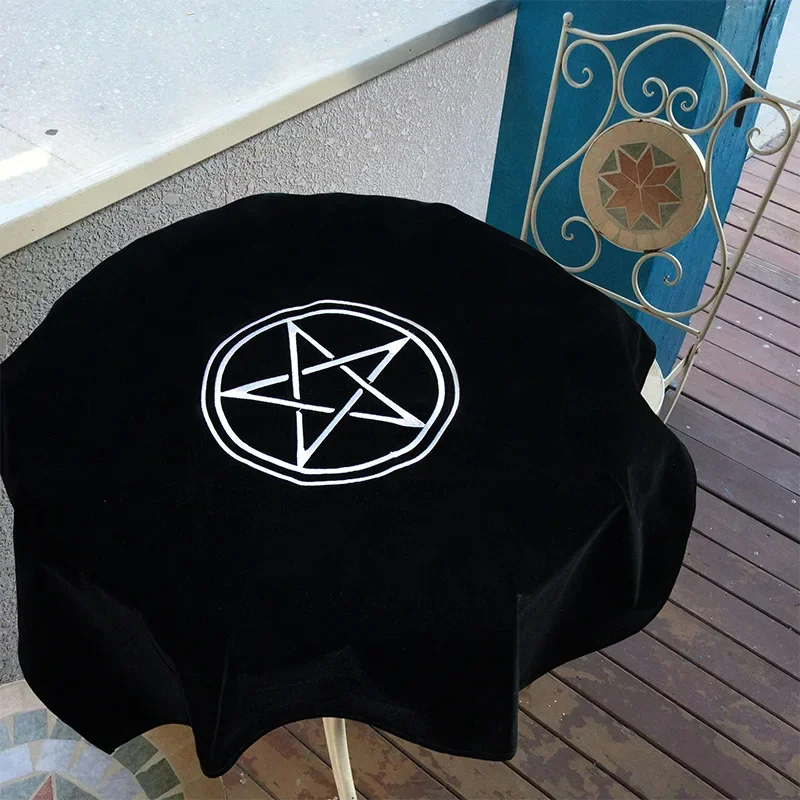 70x70cm tarot tablecloth wicca sun,pentacle velvet  tarot cloth  board game play mat Accessories embroidery table cover