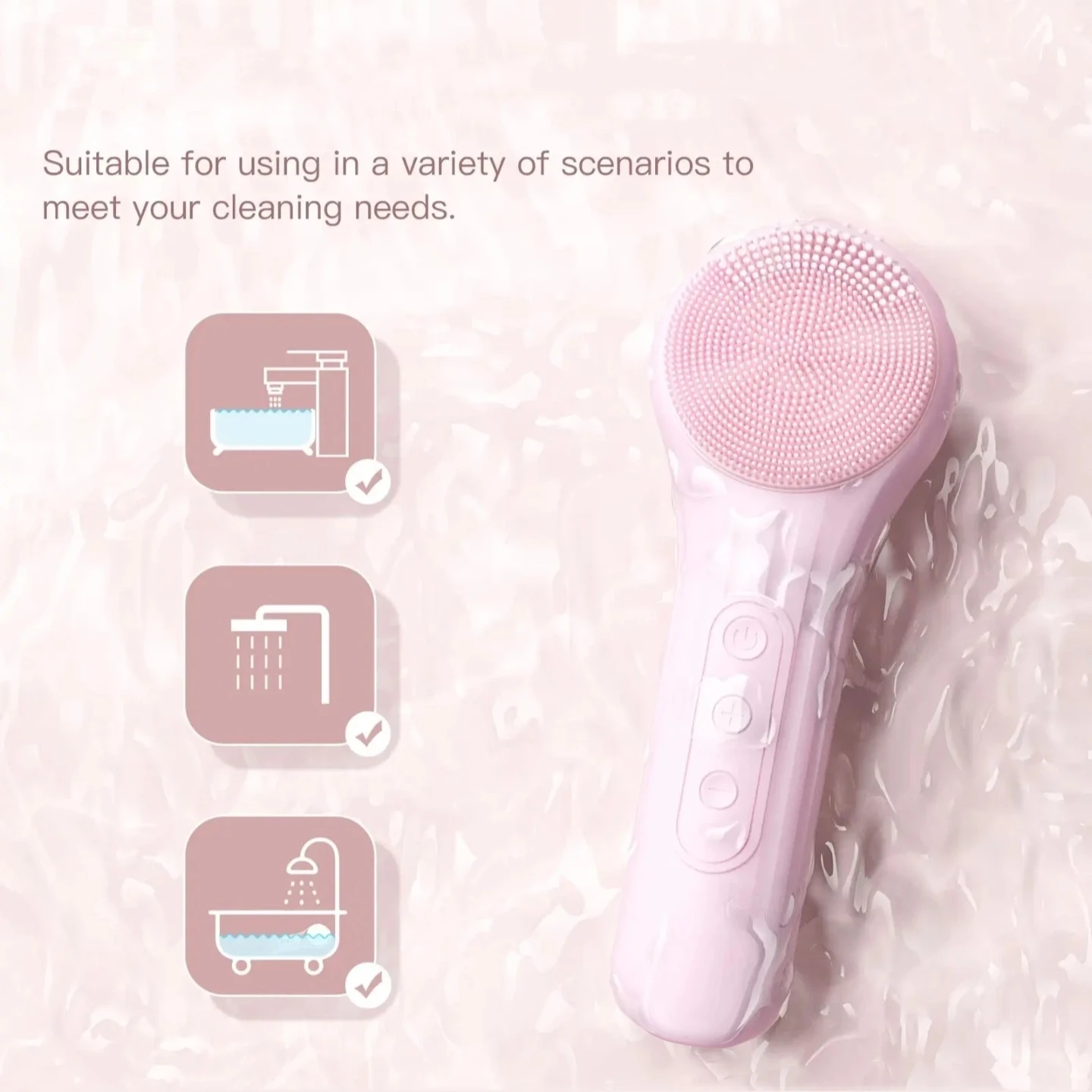 Elektrische gezichtsreinigerborstel, siliconen gezichtsreiniger, USB-opladen constante temperatuur verwarming trillingsmassage reinigingsborstel