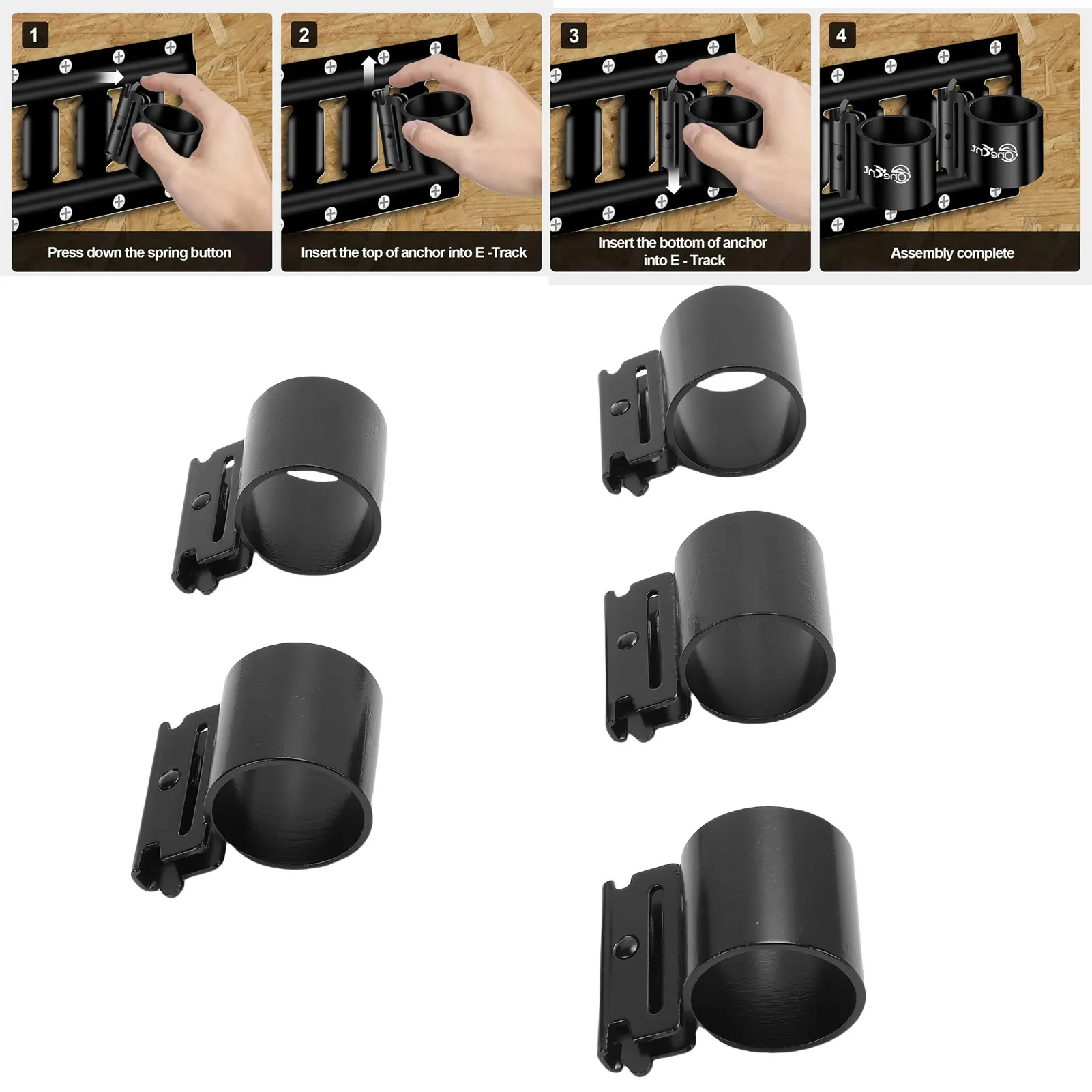 

Heavy Duty Tool Organizer to Keep Rakes Shovels Broom Tools Stable E Track Circular Tube Hangers for Enclosed Trailers and Truck