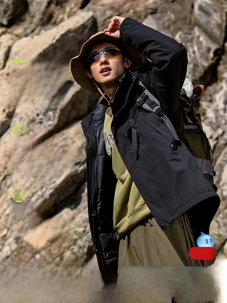 

Snow Flng Ci Wild Series ort Sle ex Detachable Du down Jaet Tee Ways to Wear Faionable Urban Youth Travel