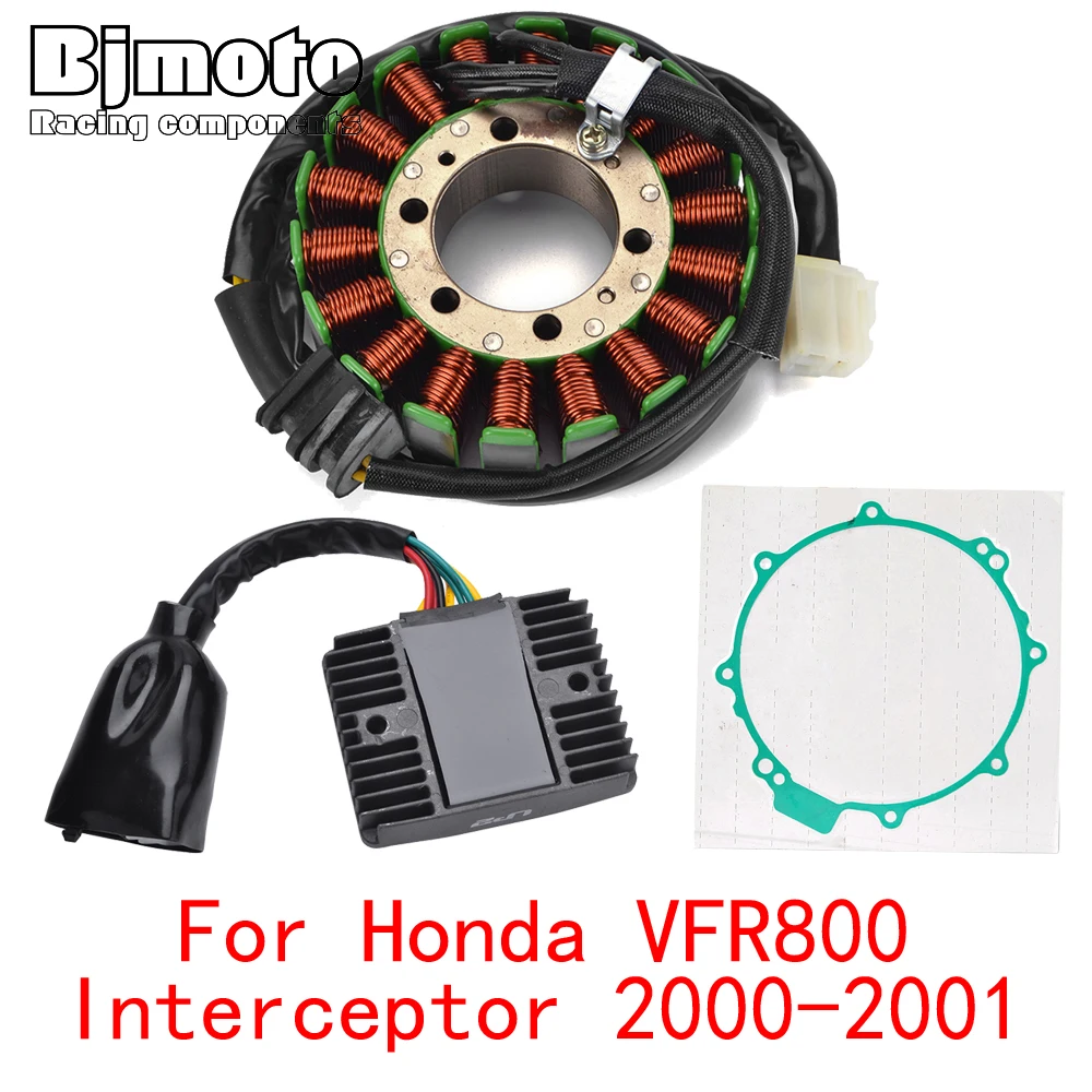 

VFR 800 2021 Engine Stator Coil+Voltage Regulator rectifier For Honda VFR800 Interceptor 2000 With Gasket VFR-800