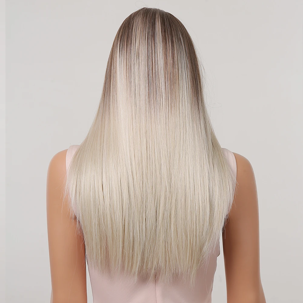 ALAN EATON-شعر مستعار بدانتيل أمامي للنساء ، أومبير ، أشقر ، طويل ، مستقيم ، صناعي ، 13 × 1 ، جزء تي ، مظهر طبيعي ، ناعم ، ناعم