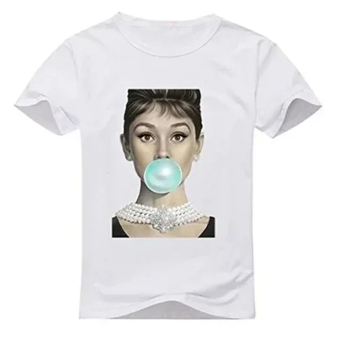 

Футболка с цитатой Одри Хепберн, персонализированная летняя футболка с короткими рукавами, топы, женская футболка из США, модная летняя женская одежда, топ Y2K