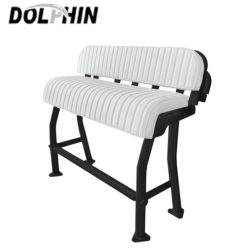 Dolphin Pro2 Leaning Post L Version 40in Long Cushion with 4 Fishing Rod Holders and Back Rest Marine Boat Seat