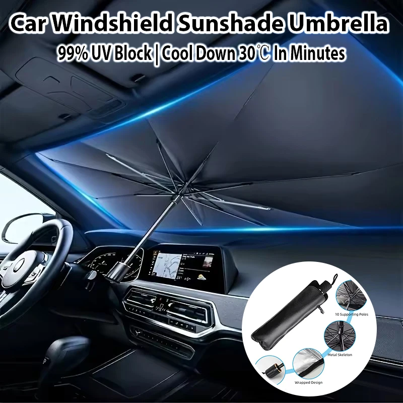 Auto-Sonnenschutzschirm für die Windschutzscheibe, silberbeschichtet, UV-beständig, faltbar, Auto-Sonnenschutz