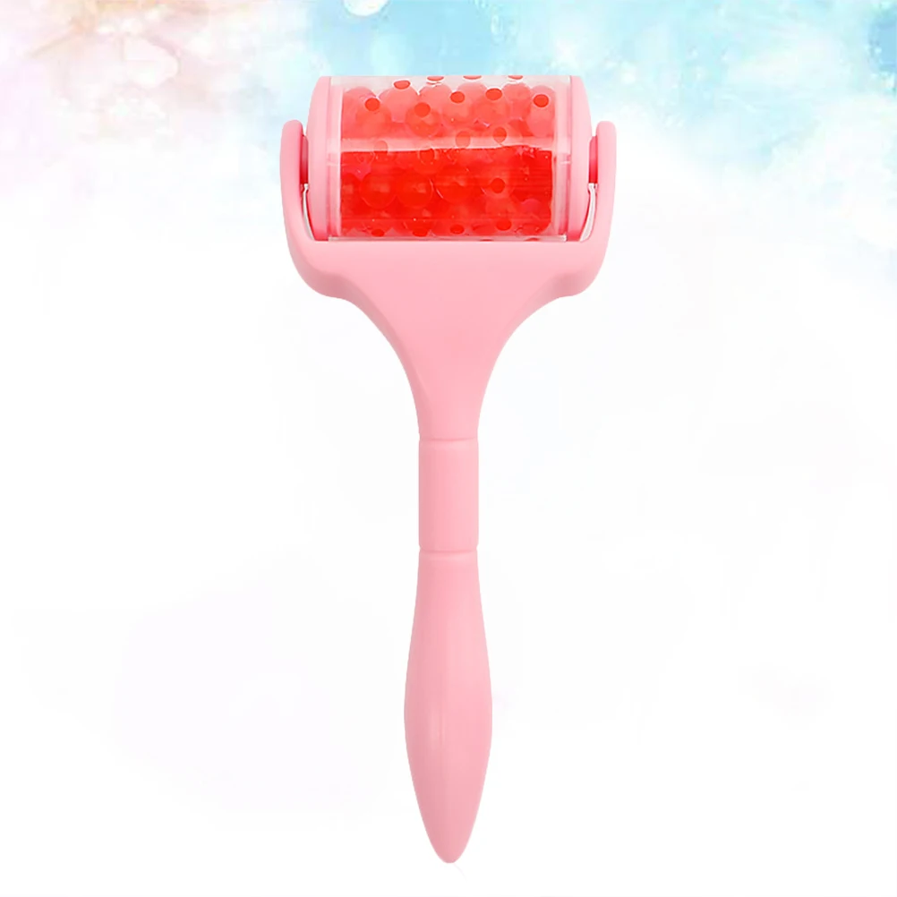 

1pc Facial Massager Portable Beauty Tool Green Handle Transparent Beads Face Lifting Roller Skincare Apparatus Non