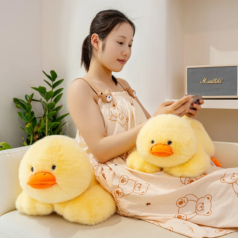 30cm Leżąca Żółta Kaczka Pluszowa Zabawka Lalka Dla Dziewczynek Chłopców Kawaii Zwierzęta Miękkie Wypchane Lalki Towarzysz Snu Pluszowe Zabawki