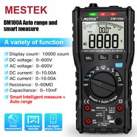 MESTEK AC/DC Voltage Meter Digital Multimeter 9999 Counts Auto Ranging Flash Back Light Large Screen NCV Tester DM100A