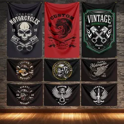 Custom Motorcycle Flag Polyester Digital Printing Classic Moto Banner