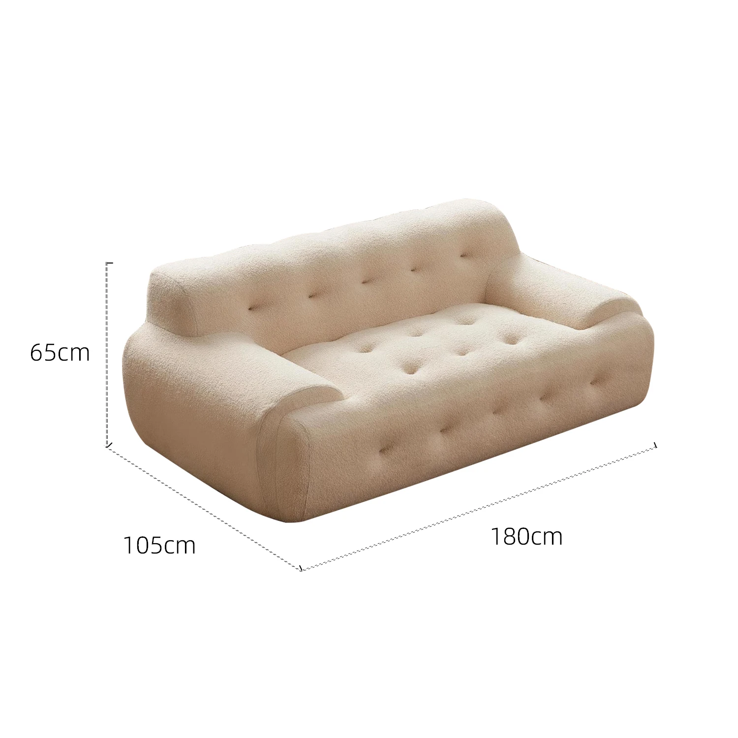 Scandinavian Minimalist Style Two-Seater Recliner Sofa Set High Density Foam with Lambswool Fabric for Hotels