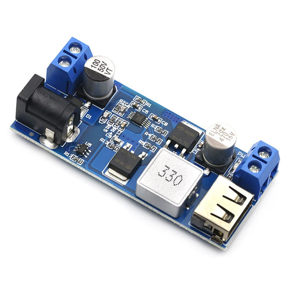 DC Power Supply Converter USB Charging Module 24V to 5V 5A Step Down with Fast Charge Identification and Stable Output