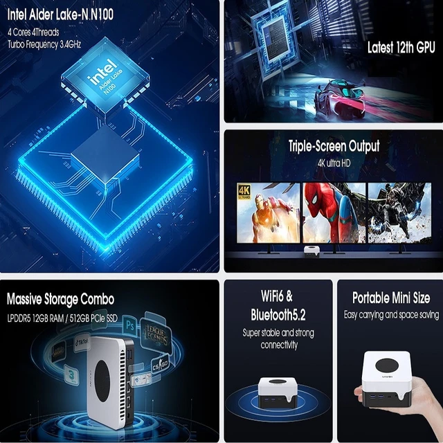 CHUWI LarkBox X Mini PC 12GB RAM 512GB SSD Intel N100 Game PC UHD Graphics  for 12th Gen Intel Processors WiFi 6 Desktop Computer - AliExpress 7