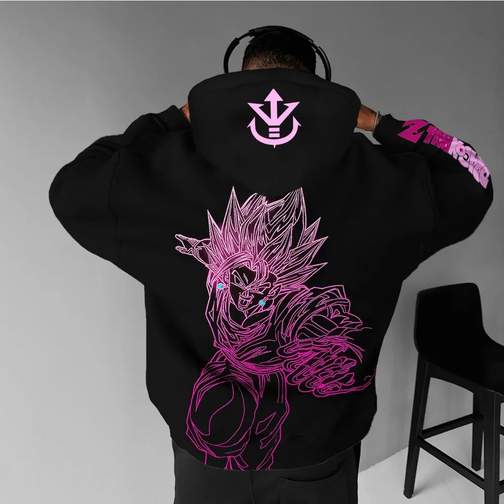 Męska bluza z kapturem Dragon Ball Son Goku, japońskie anime, wiosenno-jesienna, dla chłopców, dziecięca, z długim rękawem, zabawna odzież dla rodziców i dzieci.