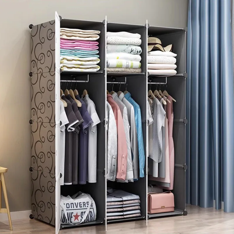 Minimalist Modern Wardrobe Partitions Storage Portable Closet Clothes Bedroom Door Cube Small Ropero Lounge Suite Furniture