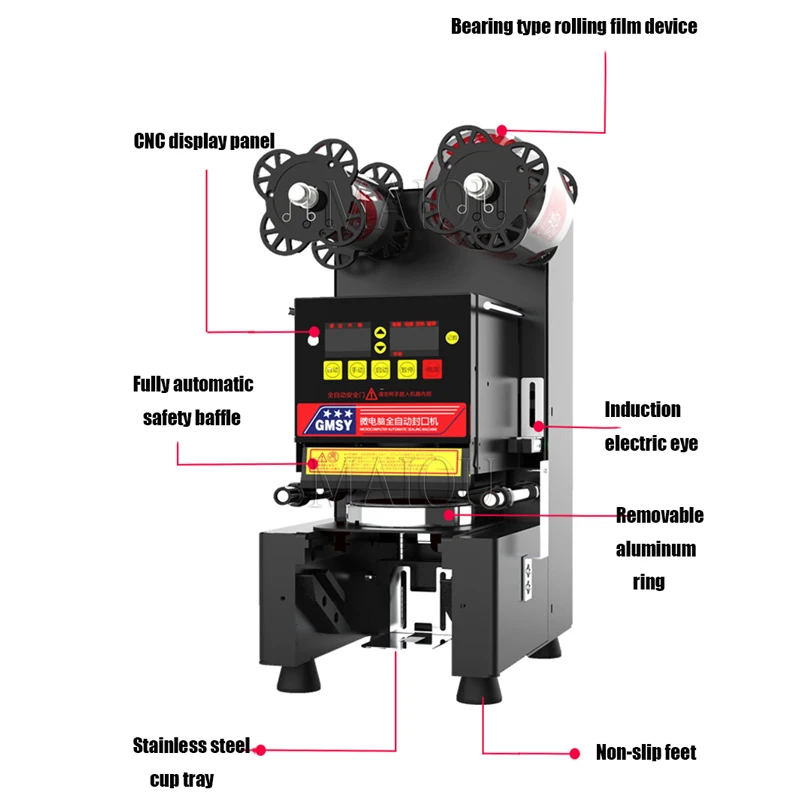 

Cup Sealer Fully Automatic Paper Milk Tea Coffee Yogurt Juice Boba Bubble Tea Cup Sealing Machine