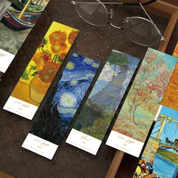 1pack/30pcs World Classic Painting Bookmarks Paper Retro Oil Painting Decoration Reading Book Page Markings Card Bookmarks