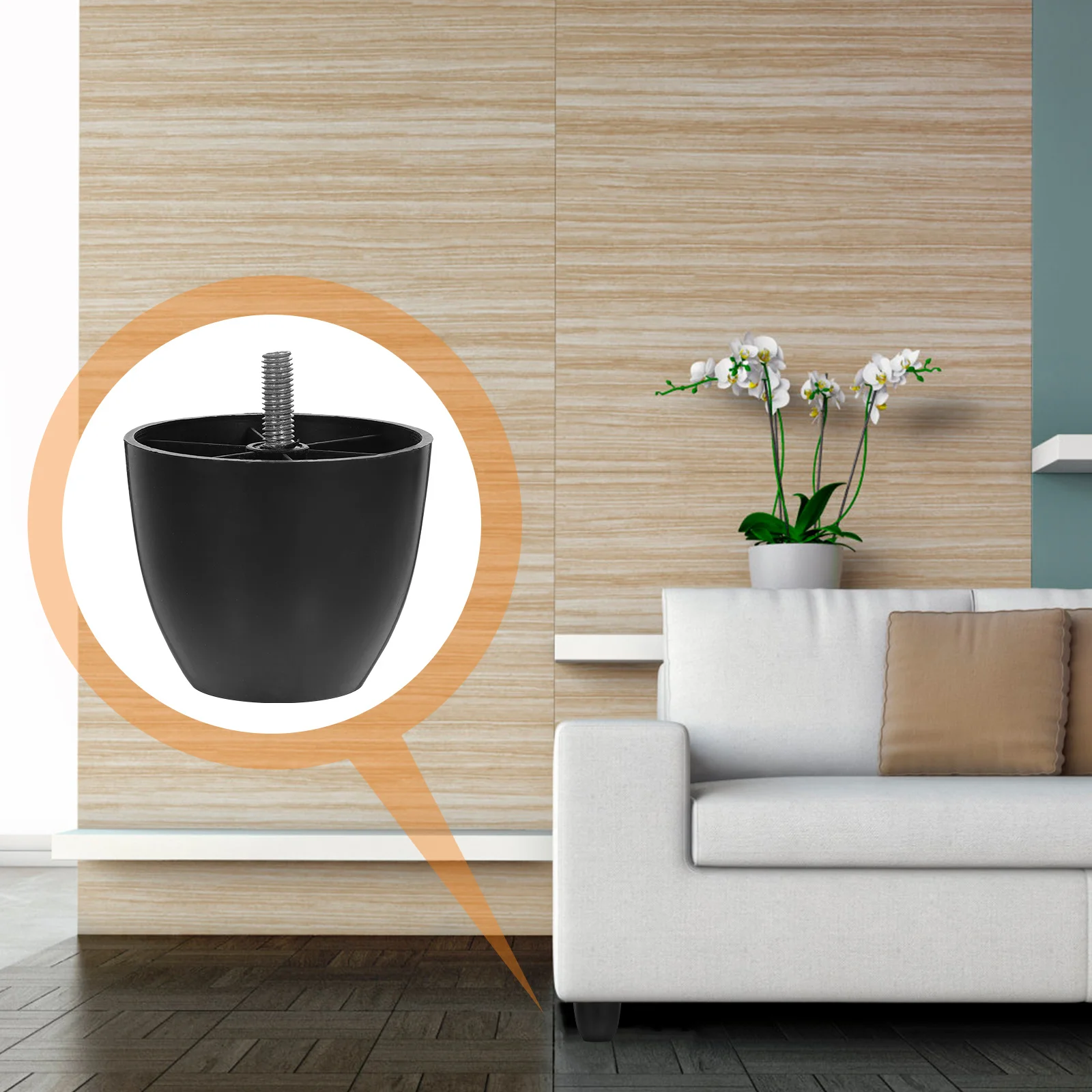 

4Pcs Replacement Furniture Legs Plastic Sofa Feet for Chair Table Cabinet Round Sturdy Non-Marking Foot Pads Bed Support Leg