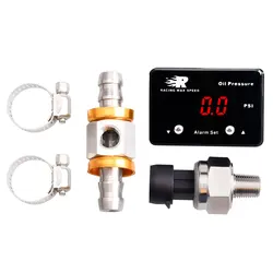 Electronic Oil pressure Gauge Red/Blue Display  0-150PSI With 1/2(3/8)inch To 1/8NPT Oil Pressure Sensor Tee