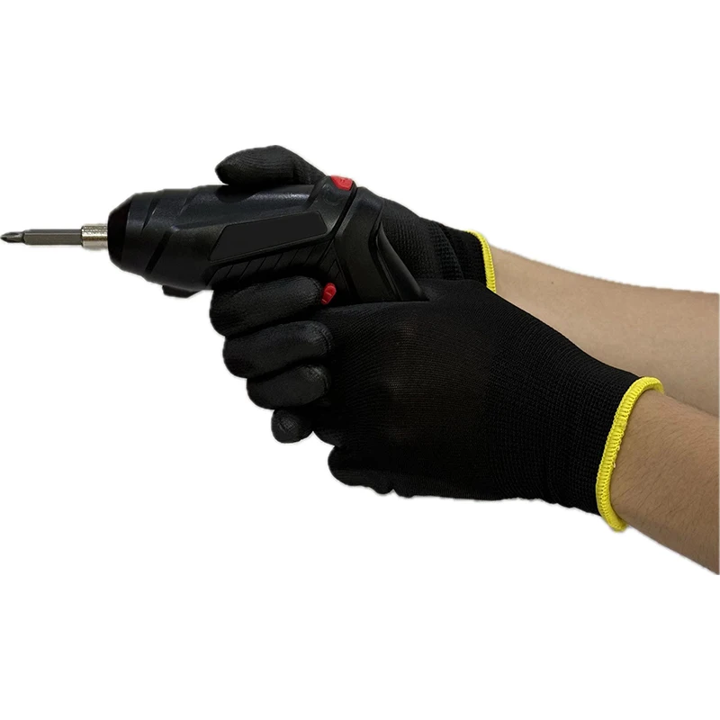 12/24/36 زوجًا من قفازات العمل الآمنة المطلية بالبولي يوريثان، قفازات البستنة غير القابلة للتنفس للبناء في ساحة الحديقة والعمالة الصناعية