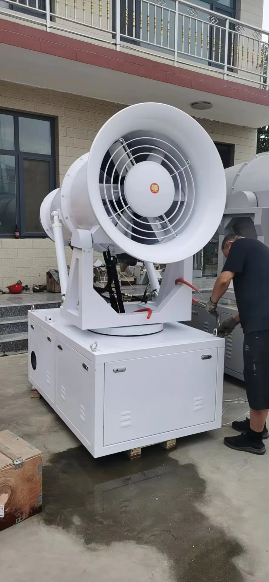 Heavy 20cm Hose Length 900mm Air Duct Diameter 886mm Fan Blade Diameter Industry Water Spraying Fog Cannon for Metal Refineries
