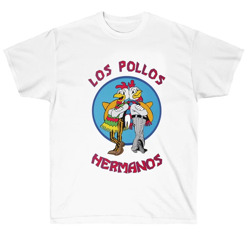 Classic American TV series Breaking Bad T-shirt LOS POLLOS HERMANOS fried chicken shop printed cotton short-sleeved T-shirt
