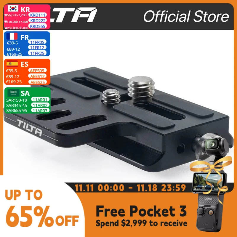 TILTA TGA-ERP Extended Quick Release Baseplate for BMPCC 4K/6K A7S III DSLR Camera to DJI Ronin RS2、RSC2、RS3、RS3 Pro、RS4、RS4 Pro