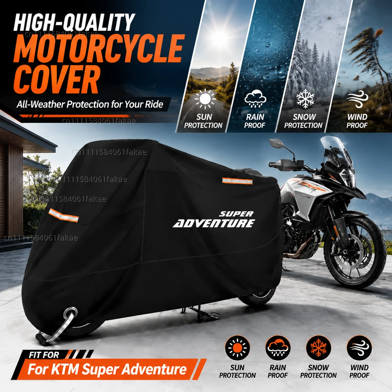 Motorcycle Cover Waterproof Outdoor All Season Dustproof UV Protective Moto Scooter Rain Cover For KTM RC Duke 390 200 790 890
