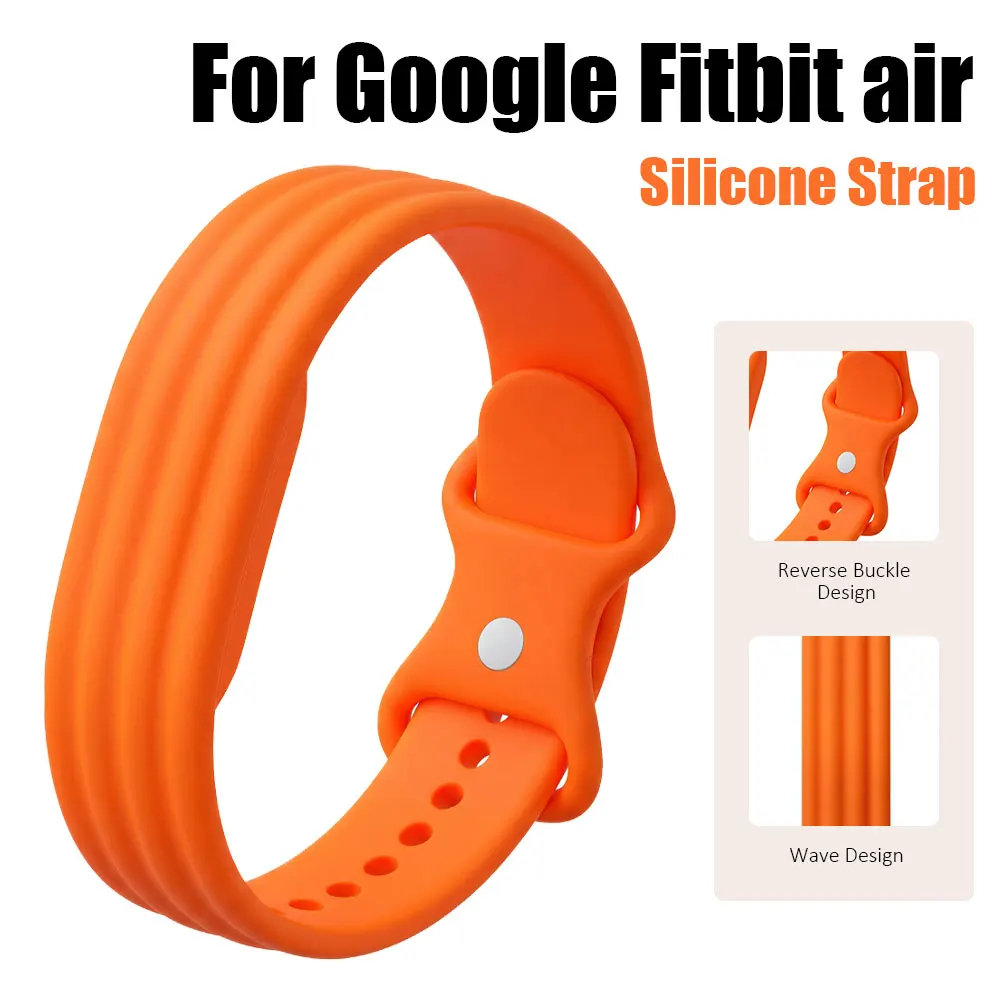 Reverse Buckle Silicone Strap For Google Fitbit air Replacement Wristbands Bracelet For Google Breathable Watch band