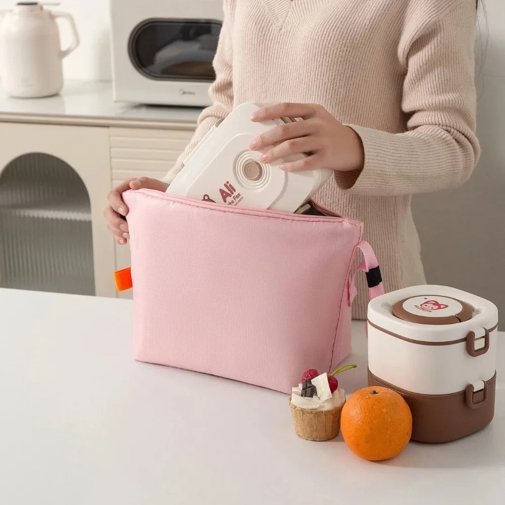 Hand Carrying Insulated Lunch Bag Large Capacity Foldable Lunch Box Bag Simple Design Aluminum Foil Storage Bag Office Worker