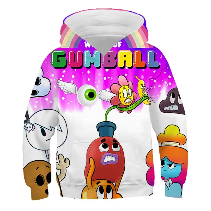 2024 New Hot Selling The Amazing World of Gumball Childrens Comedy Comics Peripheral Hooded Sweatshirt Autumn Popular Hoodie Y2K