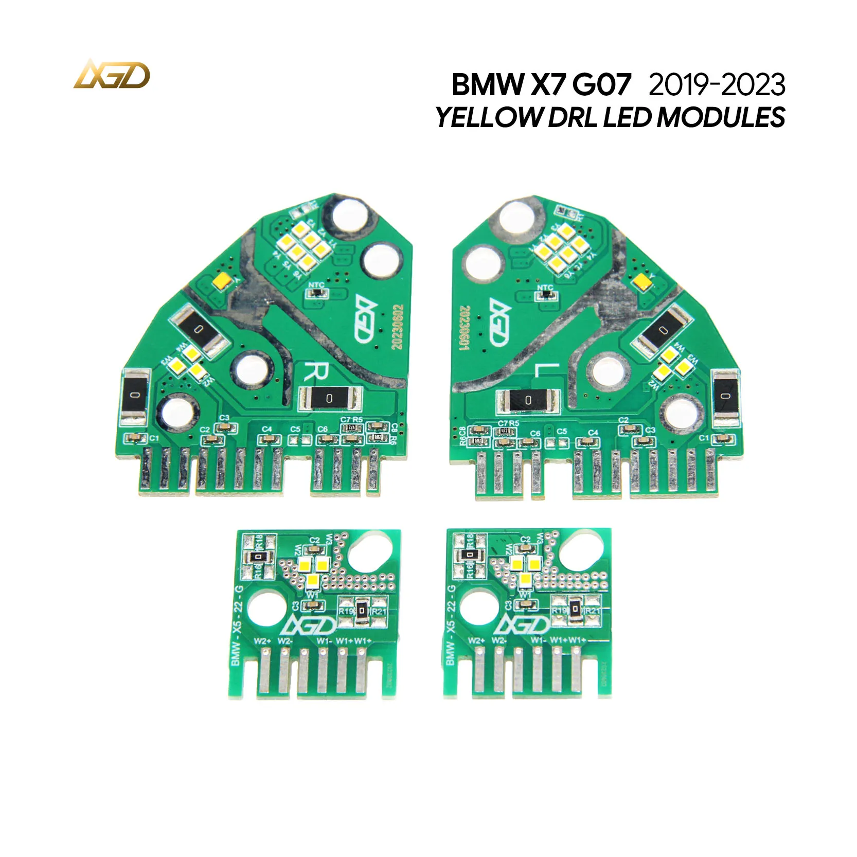 

LXGD 4 PCS Amber DRL Boards For 2019-2022 BMW X7 G07 40iX 50iX M50iX Fits US Version Laser Headlight 63119466177 63119466178