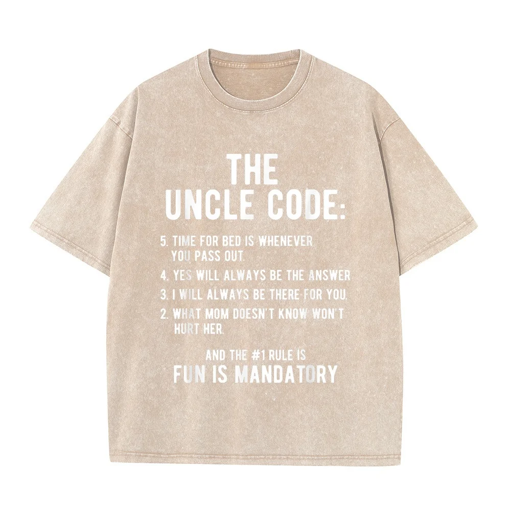 Funny Uncle Gifts from Niece Nephew The Code Cool T-Shirt Ropa Футболка Y2k Yellow Cotton T Shirt Quote Tee Casual Summer Top
