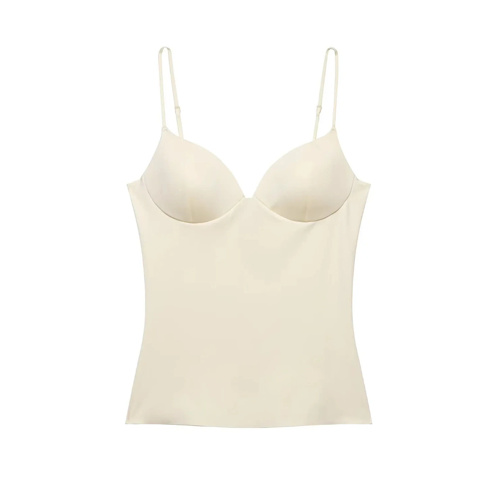 HH Damen Mode Schlankes Camisole-Top Einfarbig Minimalistisch Lässig Spaghettiträger Kurzes Top 2026 Sommer Back-to-School-Outfit – Detail 2