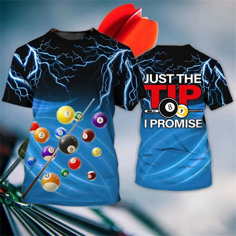Harajuku 3D Sports Billiards Printed T Shirt Summer Fitness Lovers Graphic T-shirts For Men Fashion Streetwear Short Sleeves Top