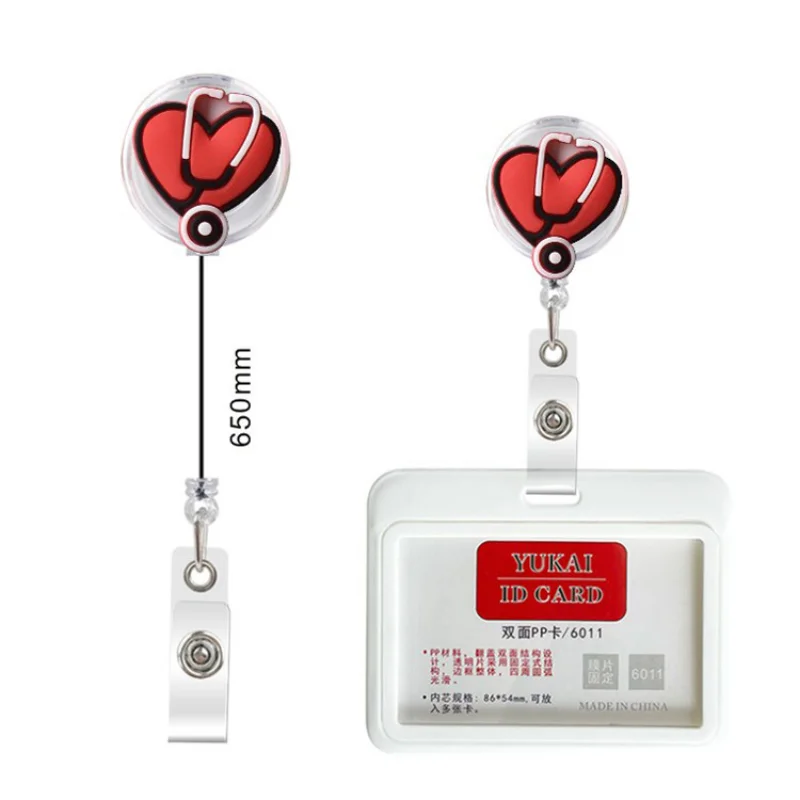 1pc Retractable Keychain Badge Reels Lanyards Id Name Badge Holder Key Retractable Hospital Nurse Accessories for Boys and Girls