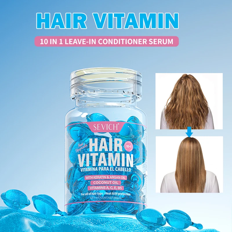 30 Uds. De aceite esencial para el cuidado del cabello sin en vitaminas, cápsulas para el cuidado del cabello, esencia de queratina, proteína, suero de aceite esencial para el cuidado del cabello suave